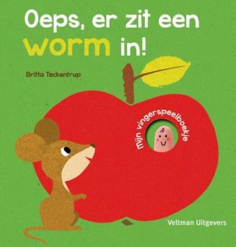Cover van boek Oeps, er zit een worm in! : mijn vingerspeelboekje
