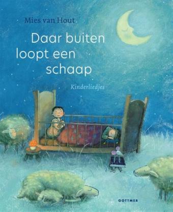 Cover van boek Daar buiten loopt een schaap : kinderliedjes