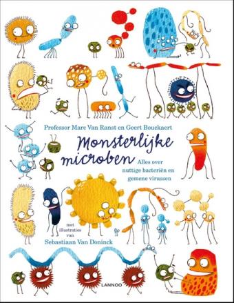 Cover van boek Monsterlijke microben : alles over nuttige bacteriƫn en gemene virussen